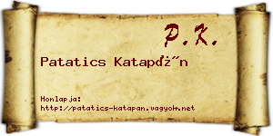 Patatics Katapán névjegykártya